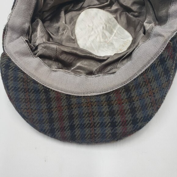 Horka First Class Cashmere Lambs Wool Checkered Newsboy Hat Cap Extra Small - Picture 12 of 12